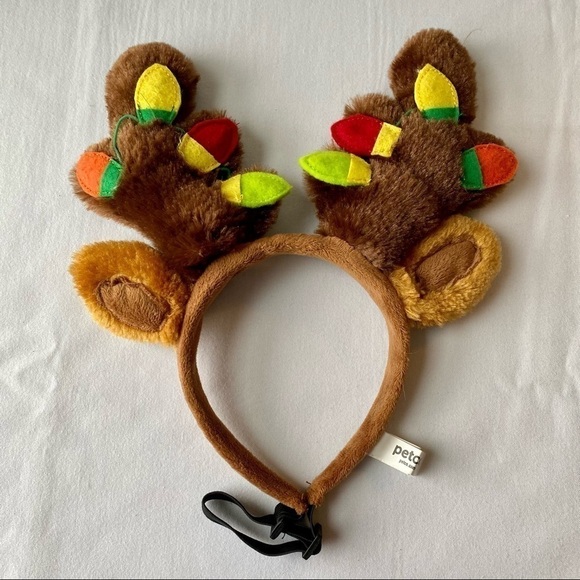 Dog christmas stocking & dog reindeer antlers size M/L with christmas lights - Picture 6 of 10